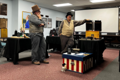 Picture of Dave and Todd MacLean giving overview of how a Magic Lantern works